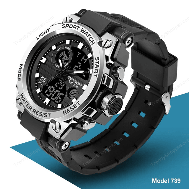 SANDA Top Brand Men's Watches 5ATM Waterproof Sport Military Wristwatch Quartz Watch for Men Clock Relogio Masculino