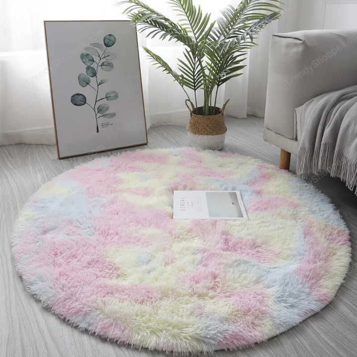 Super Soft Plush Round Rug Mat Fluffy White Carpets For Living Room Home Decor Bedroom Kid Room Decoration Salon Thick Pile Rug