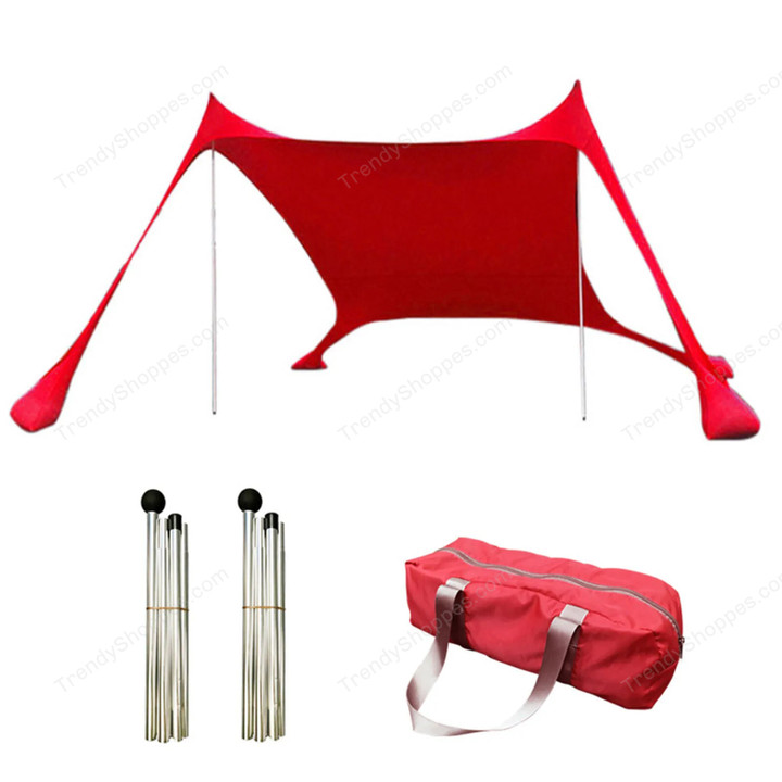 Outdoor Beach Tent Sun Shelter Camping Shades Tents Windproof One-piece Beach Canopy Tents UPF50+ Portable Family Tent