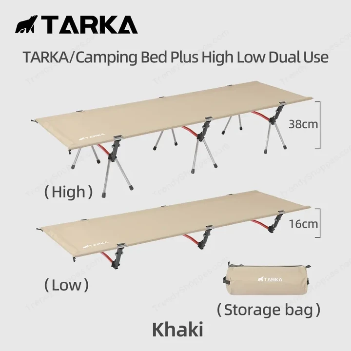 TARKA Portable Camping Cot Lightweight Collapsible Sleeping Bed Tourist Hiking Backpacking Foldable Tent Bed Outdoor Single Beds