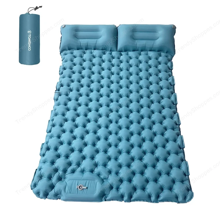 Tomshoo Ultralight Inflatable Mattress with Pillow Portable Double Compact Air Mat Bed Camp Waterproof Tourist Sleeping Pad