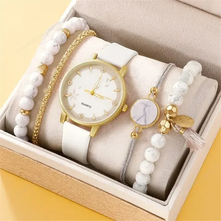 Luxury Women Bracelet Quartz Watches For Women Leather Watch Ladies Sports Dress White Dial Wrist Watch Clock Relogio