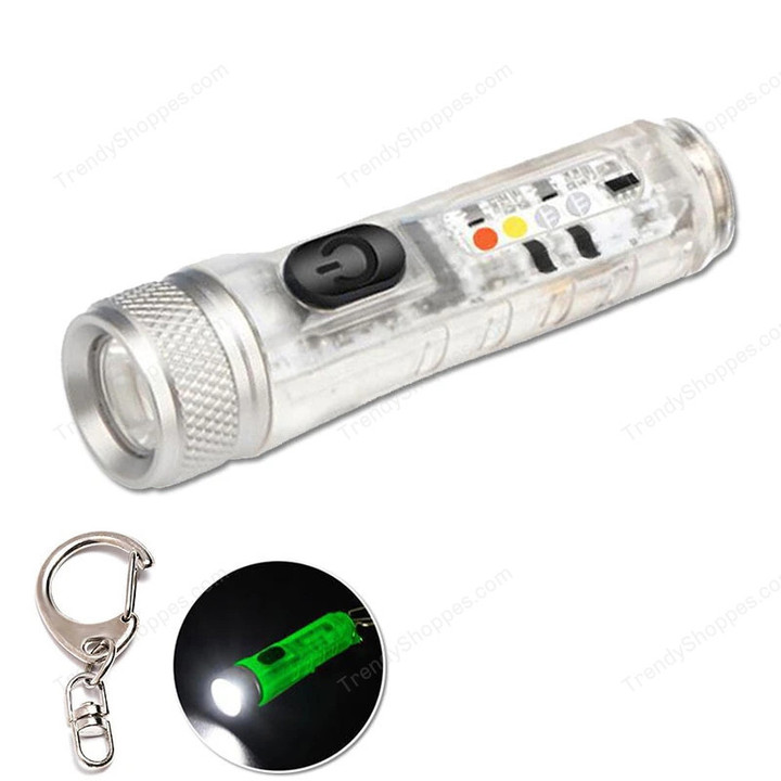 Mini Keychain Flashlight LED Rechargeable Torch Portable Magnetic USB Charging Flashlight High Power Camping Long Range Lantern