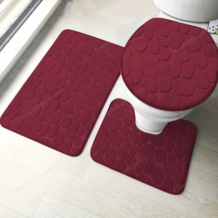 Solid color simple bathroom absorbent non-slip floor mat stone grain, comfortable and soft, can be combined at will