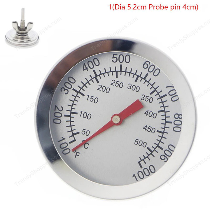 Stainless Steel BBQ Smoker Grill Thermometer Temperature Gauge