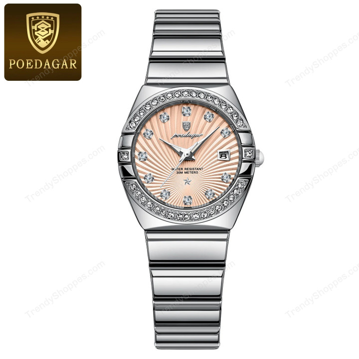 POEDAGAR Luxury Woman Wristwatch Waterproof Luminous