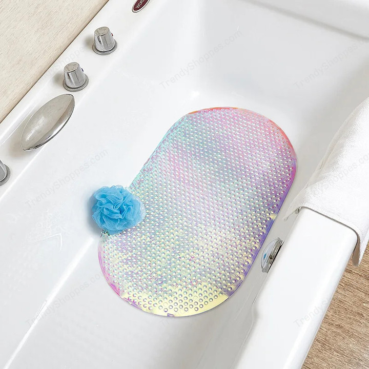 New Cute Cartoon Anti-Slip PVC Bath Mats With Sucker Bathroom Carpet Shower Pad Soft Massage Pad Multi-Color