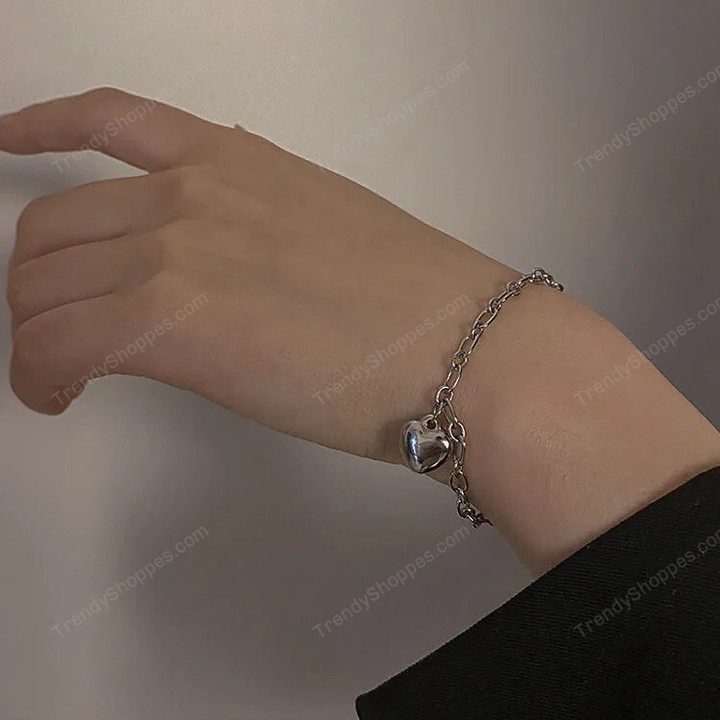 Y2K Zircon Ins Bracelets for Women Korean Fashion Sweet Girls Sparkling Hollow Heart Delicate Chain Bracelet Party Jewelry Gifts