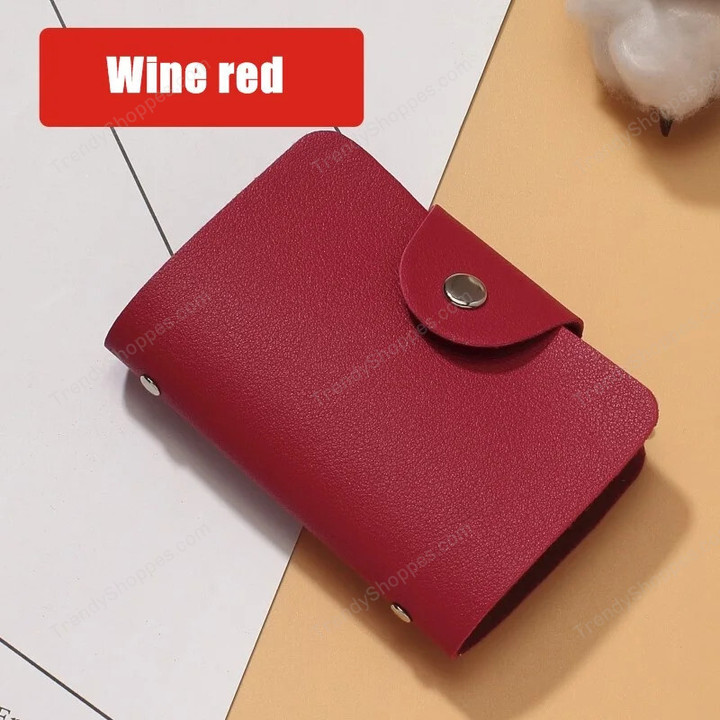 New Leather Function 24 Bits Card Case Business Card Holder Men Women Credit Passport Card Bag ID Passport Card Wallet 8 Colors