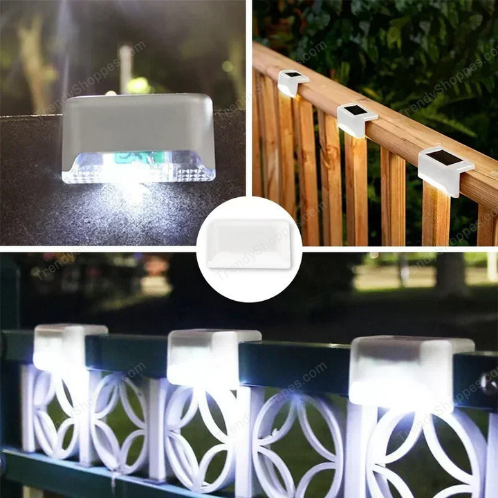 Solar Deck Lights 32 Pack Outdoor Step Lights Waterproof Led Solar Lights for Railing Stairs Step Fence Yard Patio and Pathway