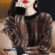 2023 New Autumn and Fashion Round Neck Colored Loose Knitted Shirt Bottom Layer Temperament Commuter Women's Casual Sweater