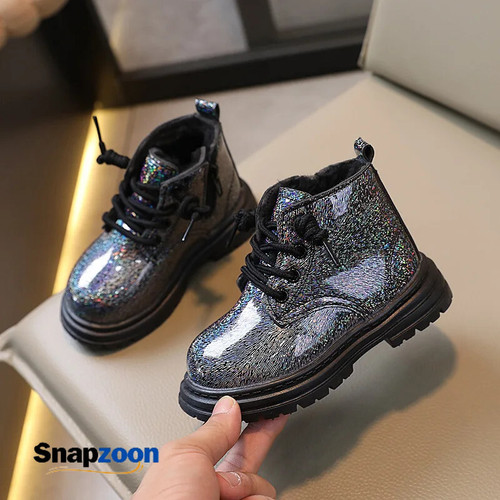 Spring Autumn Kids Boots Winter Boys Leather Cotton Shoes Fashion Girls Ankle Boots Soft Warm Children Infant Sneakers New J93