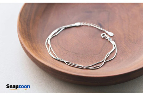 Korean Fashion Simple layer Bracelets For Women Silver 925 Jewelry Hot Fashion 925 Sterling Silver Bracelet For Women