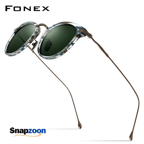 FONEX Titanium Acetate Polarized Sunglasses Men 2021 New Retro Vintage Square UV400 Sun Glasses for Women Shades F85648