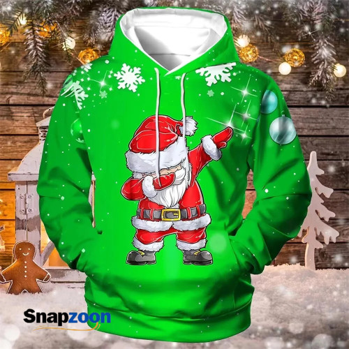 3d Santa Claus Print Hoodies For Men Christmas Hooded Sweater Fashion Autumn Winter Men Clothing Oversize Long Sleeve Sweatshirt