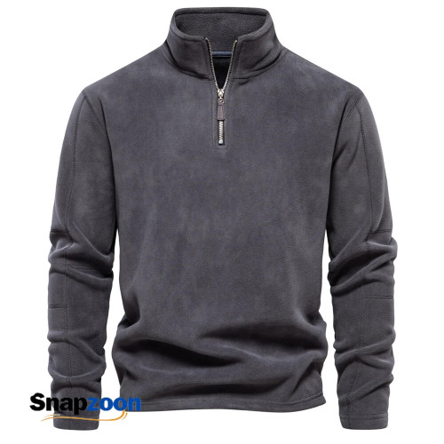 AIOPESON Brand Quality Thicken Warm Fleece Jacket for Men Zipper Neck Pullover Men's Sweatshirt Soft Shell Mens Jacket