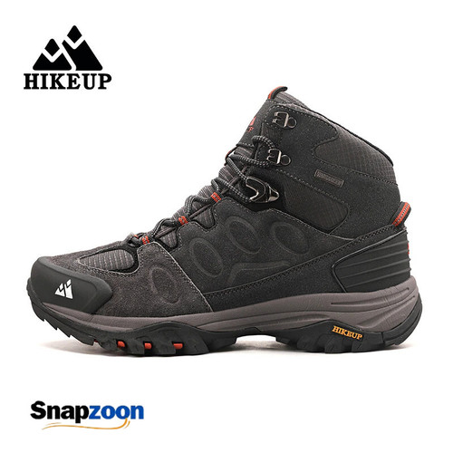 HIKEUP High-Top Men Hiking Boot Winter Outdoor Shoes Lace-Up Non-slip Outdoor Sports Casual Trekking Boots Man Waterproof Suede