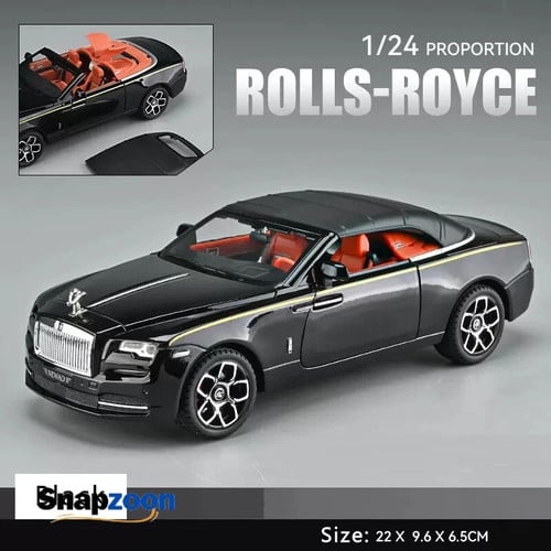 1:24 Rolls Royce Dawn Car Model Simulation Alloy Convertible Sports Car Sound And Light Pull Back Toy Car Boy Collection Gift