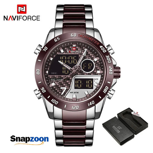 NAVIFORCE Men Digital Watch LED Sport Military Mens Quartz Wristwatch Male Luminous Waterproof Clock Watches Relogio Masculino