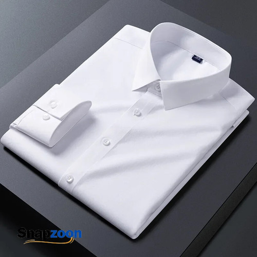 2023 New Stretch Anti-Wrinkle Mens Shirts Long Sleeve Dress Shirts For Slim Fit Camisa Social Business Blouse White Shirt