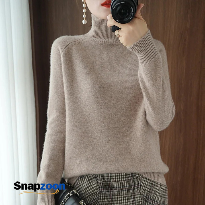 Turtleneck Cashmere sweater women winter cashmere jumpers knit female long sleeve thick loose pullover