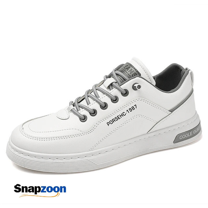 Men's Casual Leather Shoes Non-Slip Wear-Resistant Sports Shoes Fashion Solid Color Comfortable Flat Slip-On Casual Shoes Men