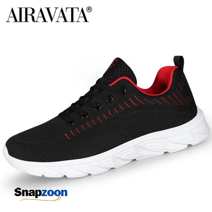 Men's Trendy Lace Up Knit Sneakers Casual Outdoor Athletic Running Walking Gym Shoes