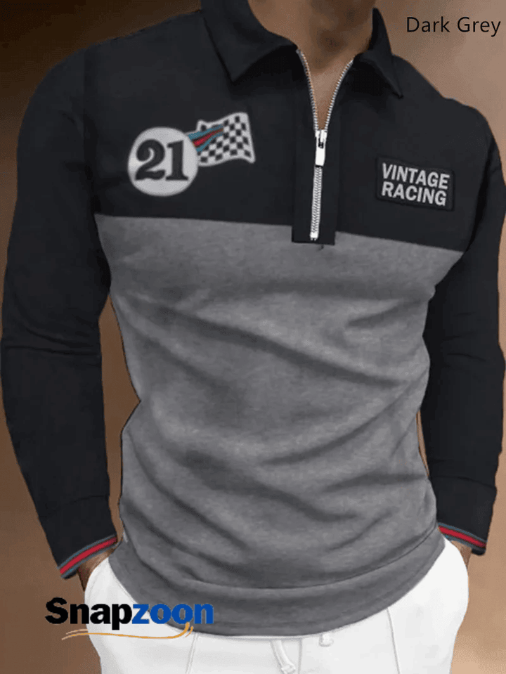2023 European And American Men's Fashion Long Sleeve Casual Wear High Quality Polo Shirt