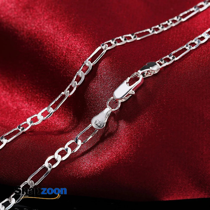 Noble New Arrive Silver Color 4MM Chain for Men Women Bracelet Necklace Jewelry Set Lady Christma Gifts Charms Wedding