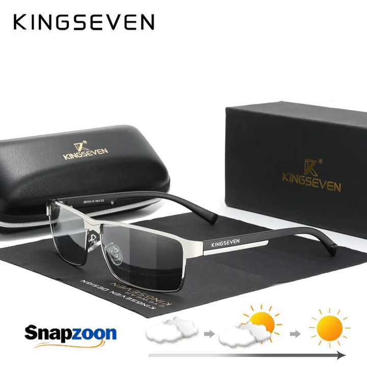 KINGSEVEN Men Polarized Photochromic Sunglasses Design Women Chameleon Sun Glasses UV400 Anti-glare Driving Square Eyeglasses