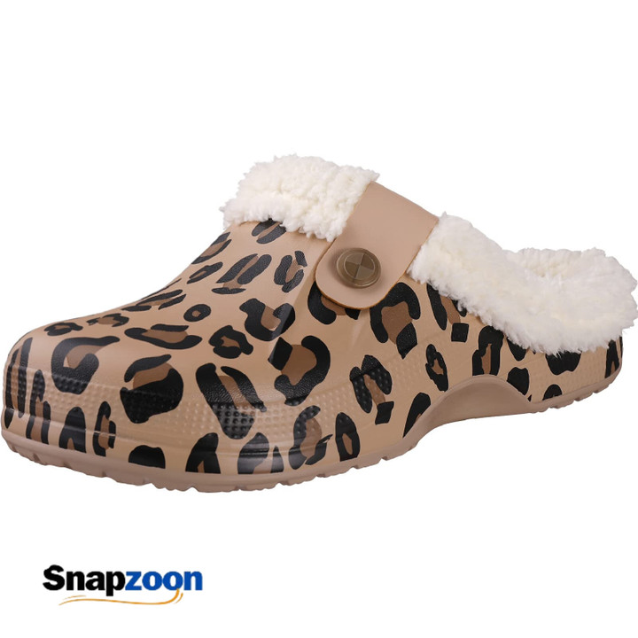 Shevalues Plush Fur Clogs Slippers For Women Men Winter Soft Furry Slippers Waterproof Garden Shoes Multi-Use Indoor Home Shoes