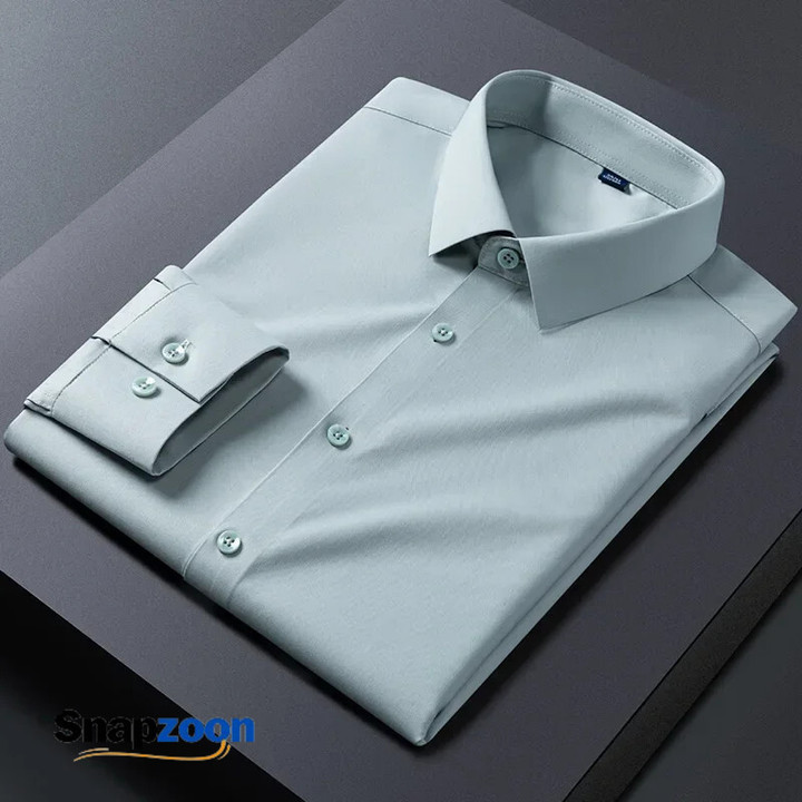 2023 New Stretch Anti-Wrinkle Mens Shirts Long Sleeve Dress Shirts For Slim Fit Camisa Social Business Blouse White Shirt