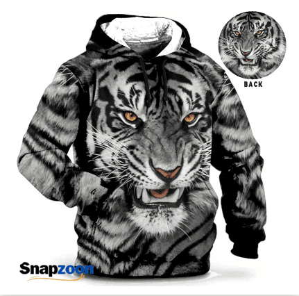 Spring Autumn Hoodies For Men 3d Animal Print Long Sleeve Top Vintage Fashion Men's Hooded Sweaters Loose Oversized Clothing New