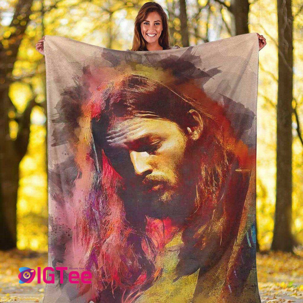 Pink Floyd Fleece Blanket Portrait of David Gilmour Digital Art Premium Quilt Blanket