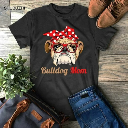 English Bulldog Mom Funny T-Shirt Mother'S Day Gift Idea For Mommy For Youth Middle-Age The Old Tee Shirt