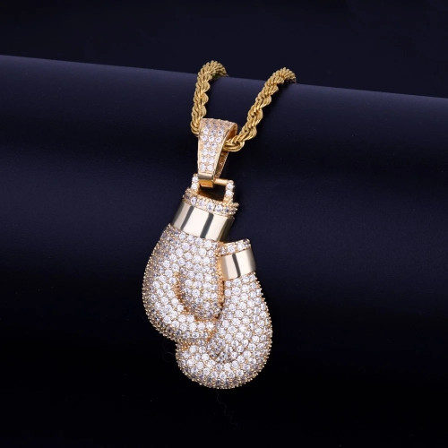 Crystal Boxing Gloves Necklace