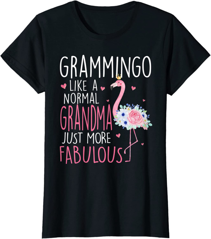 Flamingo Grammingo like a normal Grandma Floral Mom Grandma T Shirt Long Sleeve Sweatshirt Hoodie