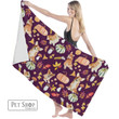 Cute Corgi Dog Autumn Pumpkins Beach Towel Quick Dry Microfiber Towel Beach Blanket for Adults Kids Outdoor Picnic Blanket
