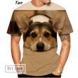 Mens and Womens New Design Cute Pet Dog Corgi 3D Print T-shirt Funny Stylish