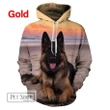3D Printed Hoodie German Shepherd Sweatshirt Long Sleeve Tops
