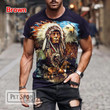 Retro Indian Chief 3d Graphic Men's T Shirt