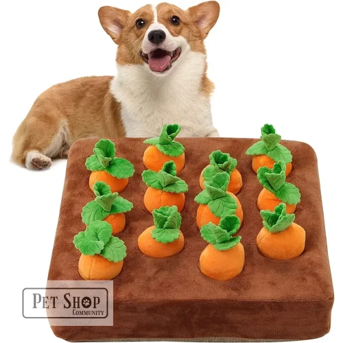 Interactive Dog Toys Carrot Snuffle Mat for Dogs Plush Puzzle Toy