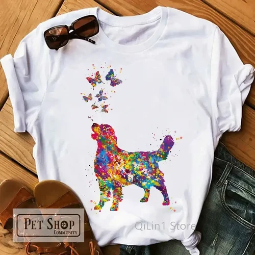Watercolor Golden Retriever/Chihuahua T-shirt