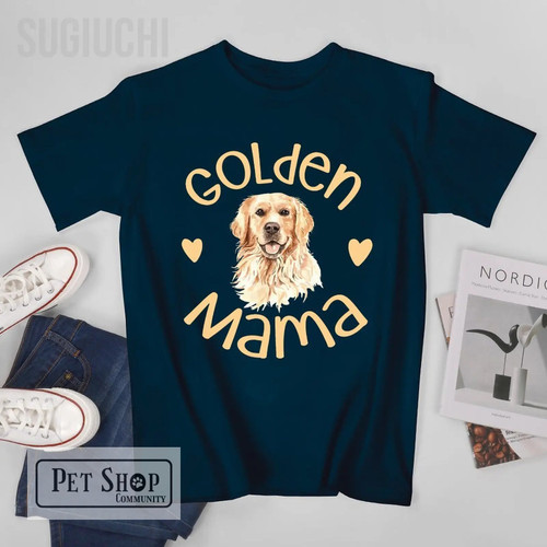 Unisex Men Golden Mama Cute Golden Retriever Dog Mom Pet Tshirt