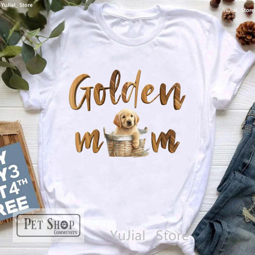 Golden Retriever Printed T Shirt For Girls
