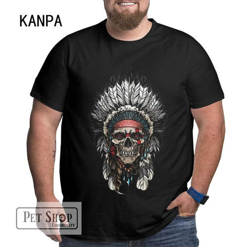 Native Skull Printed Men's plus size Shirts