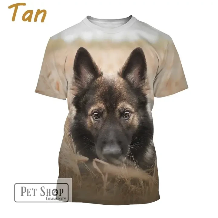 Cute German Shepherd 3D Printed Unisex T-shirt