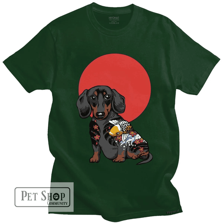 Dachshund T Shirt for Men Short Sleeved Dog Lover Gift