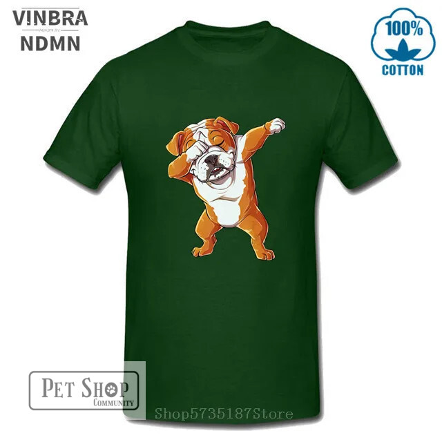 Fashion USA Style Clothing Funny English Bulldog Dabbing T shirt