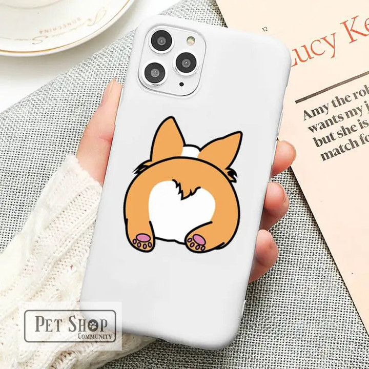 Cute Corgi Butt Animal Puppy Phone Case Candy Color for iPhone 14 11 12 13 mini pro MAX Plus